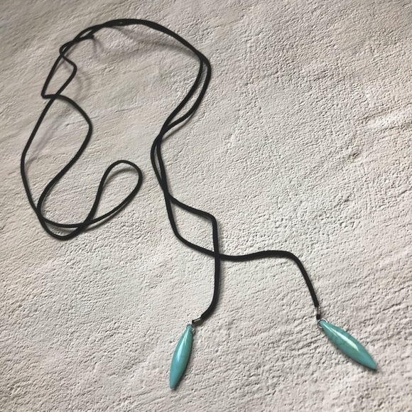 ⚜️[𝟯/$𝟭𝟴]⚜️Black Long Suede Simple Necklace NEW - Picture 5 of 10